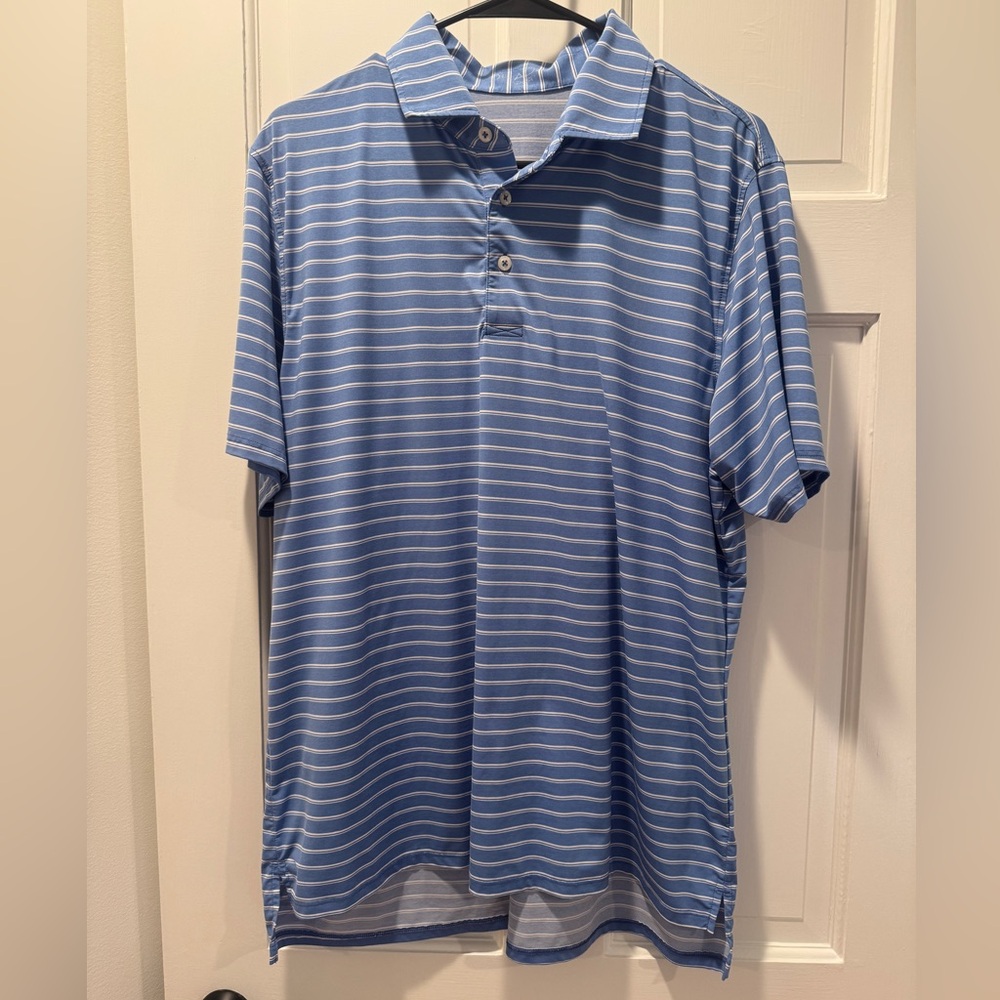 B. Draddy Classic Blue Striped Polo Shirt for Men